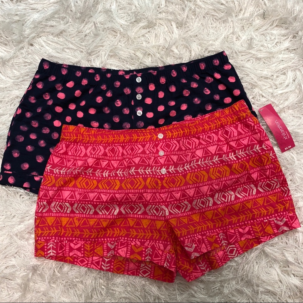 2 pairs of Xhilaration Sleep Shorts 1 NWT Size M